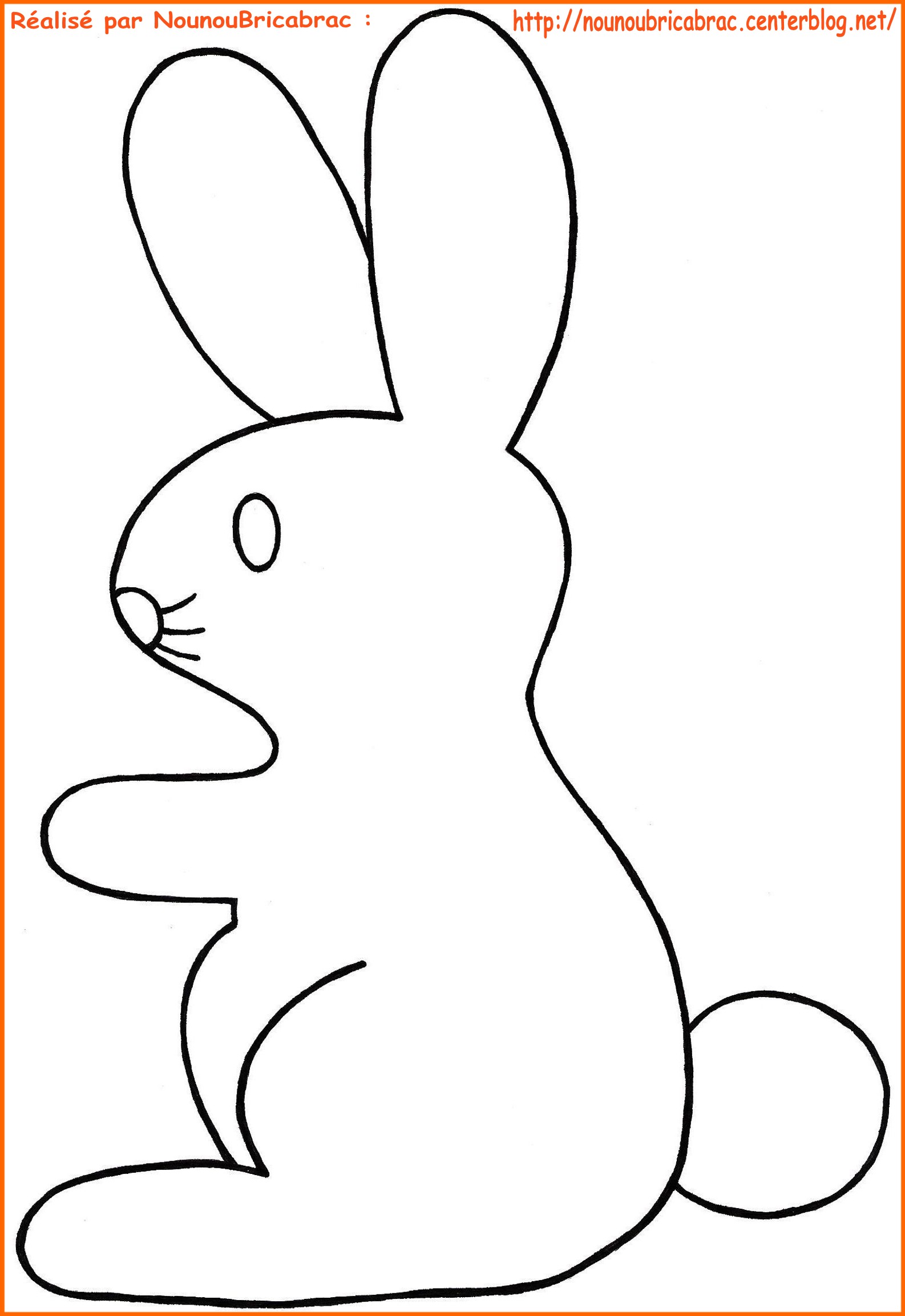 dessin à colorier lapin de paques à imprimer