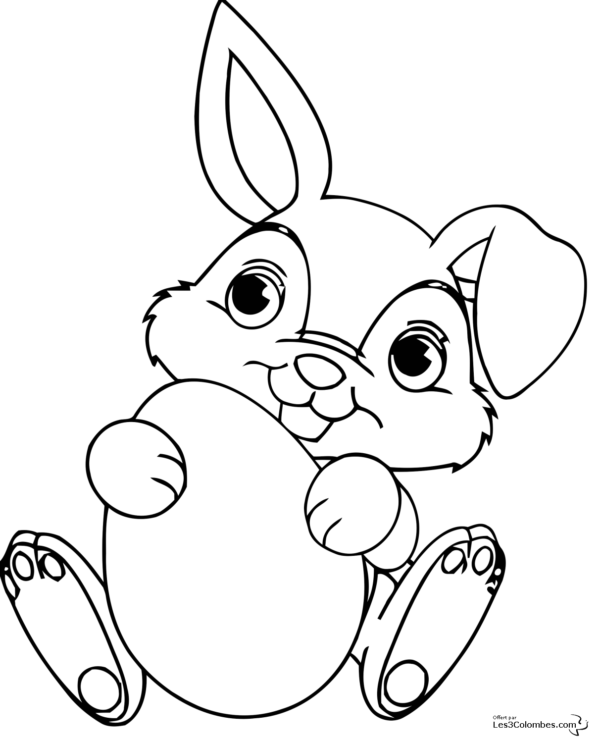 coloriage à dessiner lapin de paques a imprimer gratuit