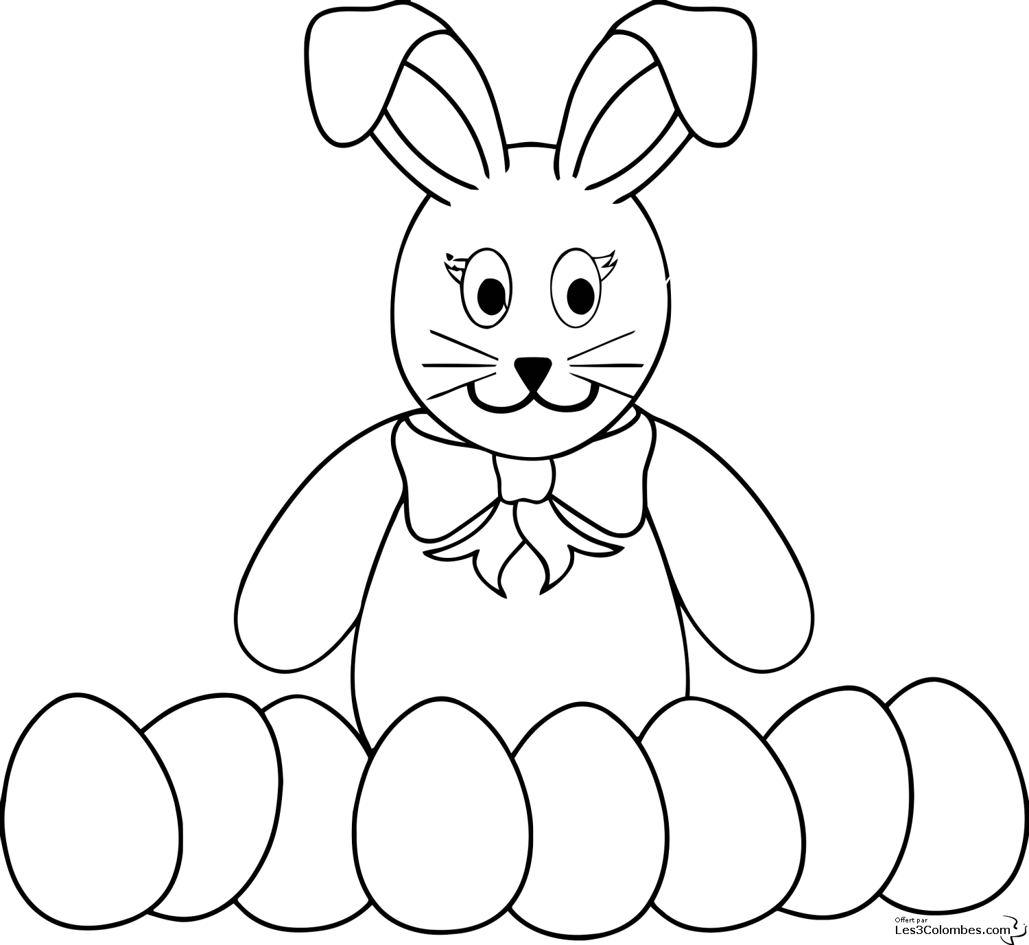 dessin lapin oeuf de paques