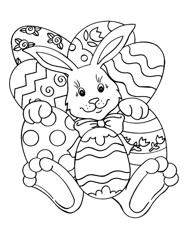 coloriage � dessiner lapin de paques en ligne