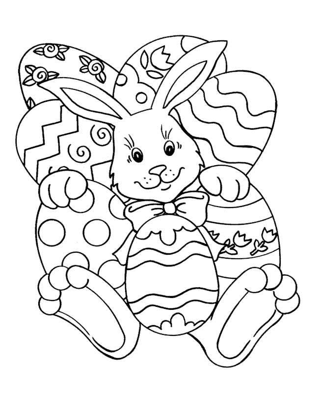 coloriage  dessiner lapin de paques en ligne