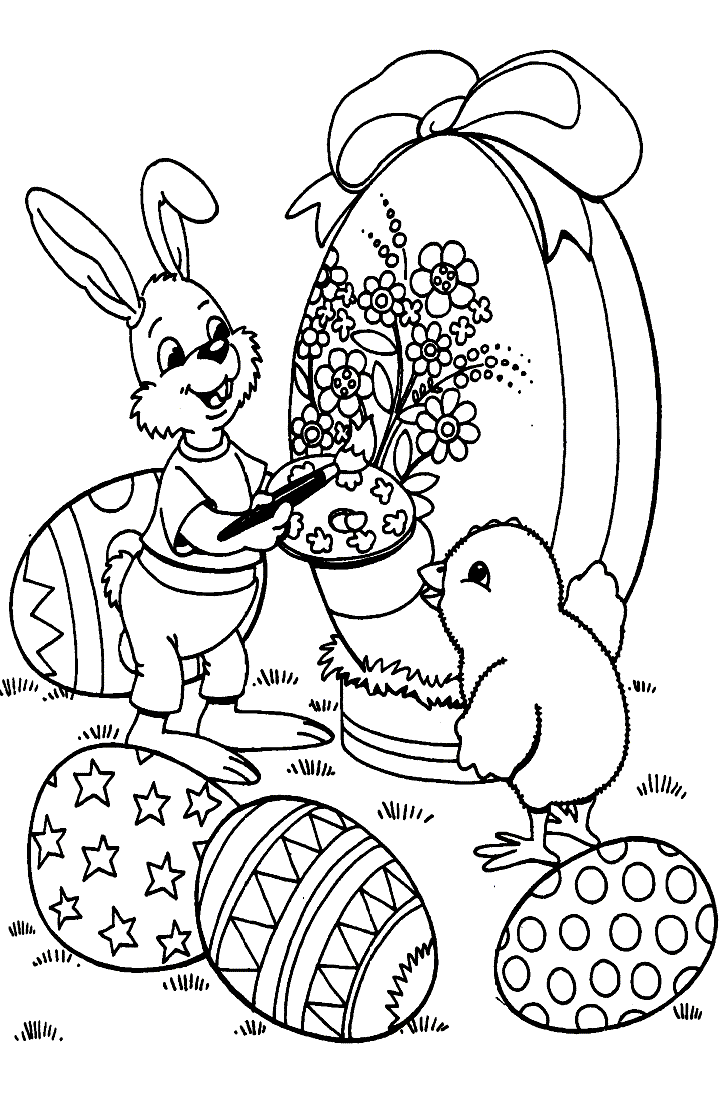 dessin à colorier lapin de paques a imprimer gratuit