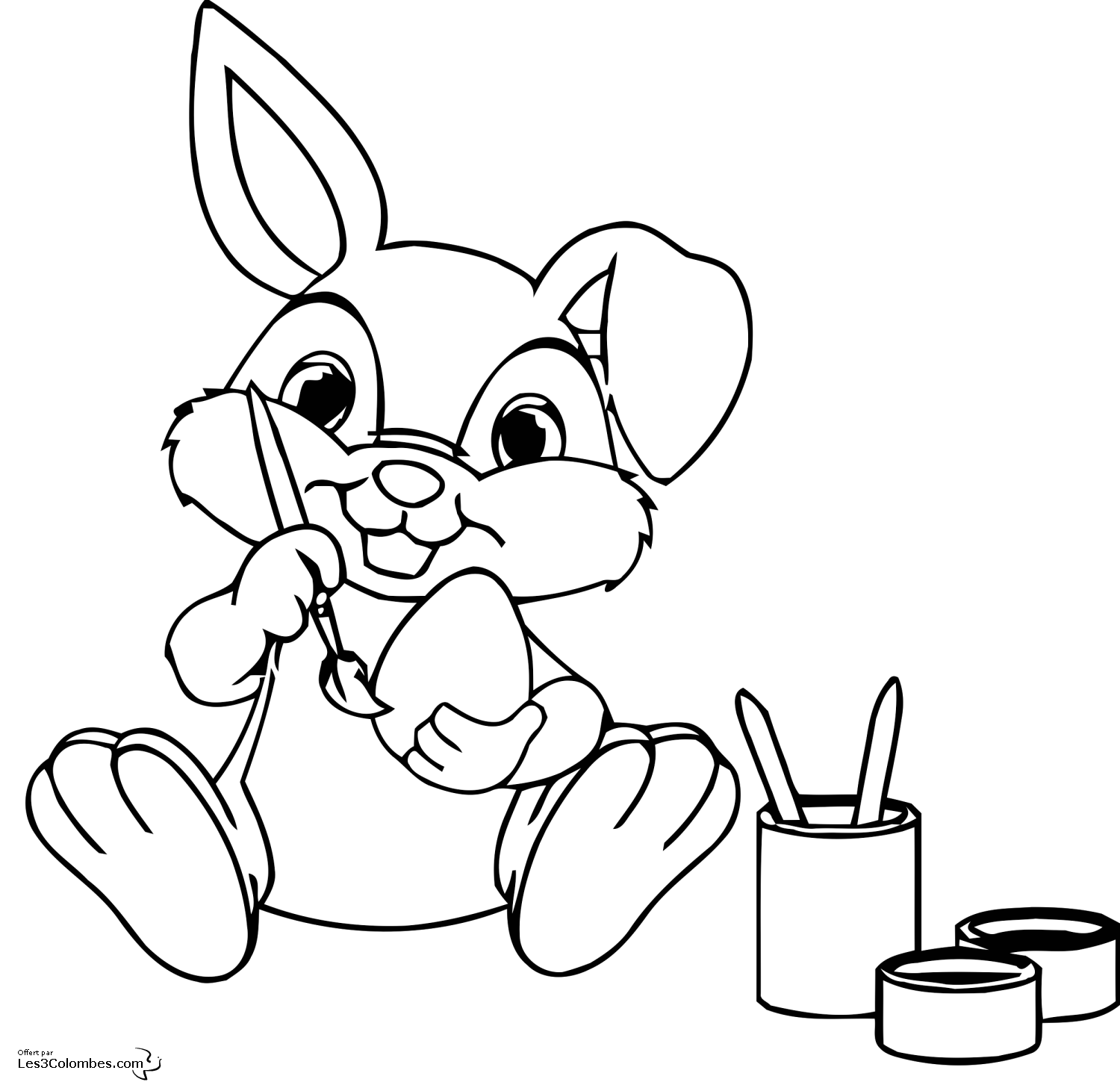 coloriage  dessiner de lapin de paques