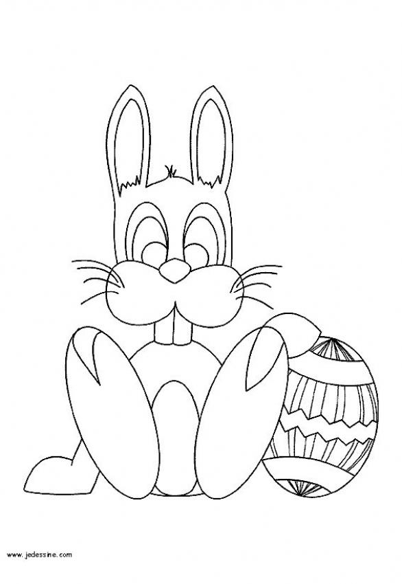 coloriage  dessiner magique lapin de paques