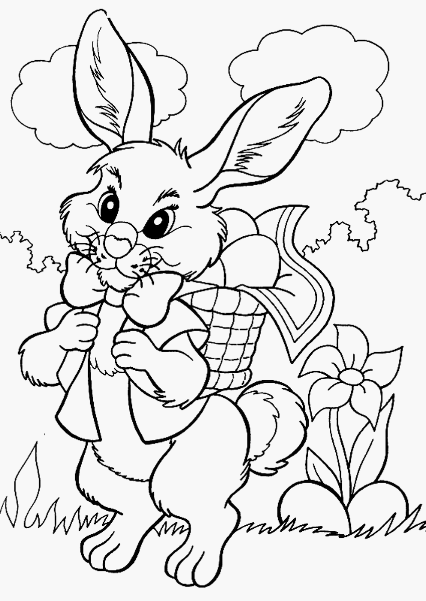 vrac coloriage à dessiner lapin de paques