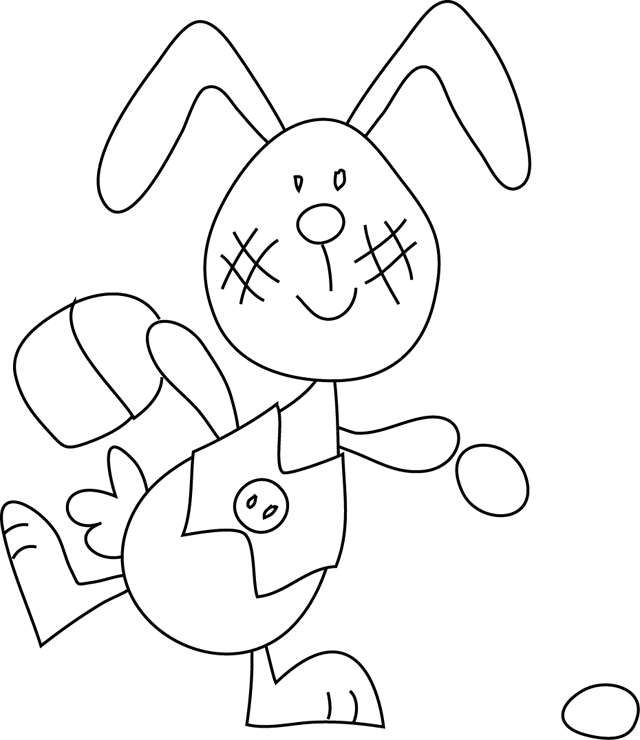 coloriage lapin de paques a imprimer gratuit