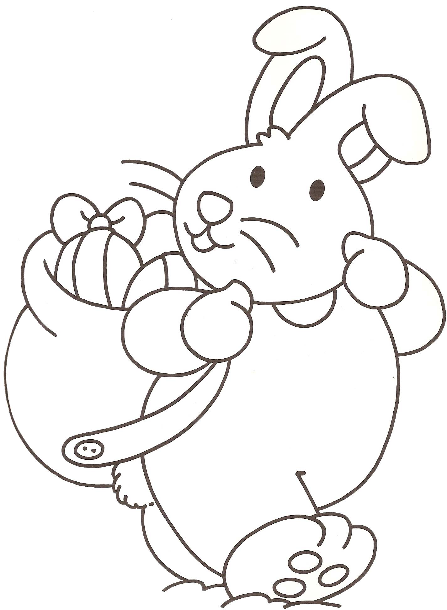 coloriage lapin de paques