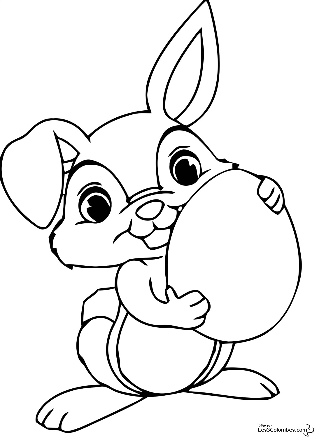 coloriage a dessiner lapin de paques a imprimer