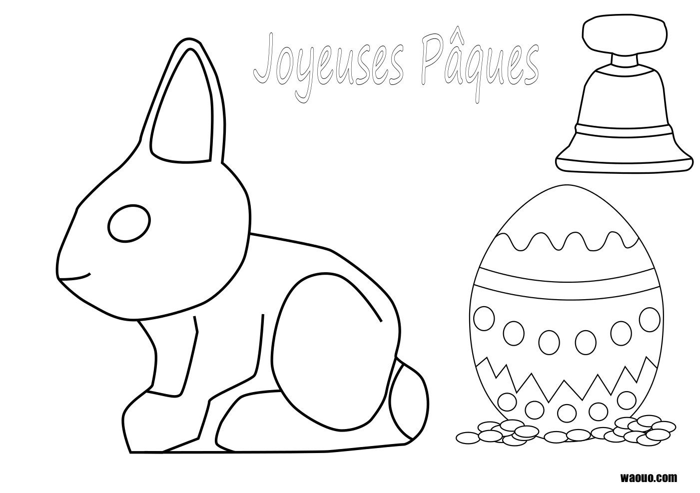 coloriage de lapin pour paques