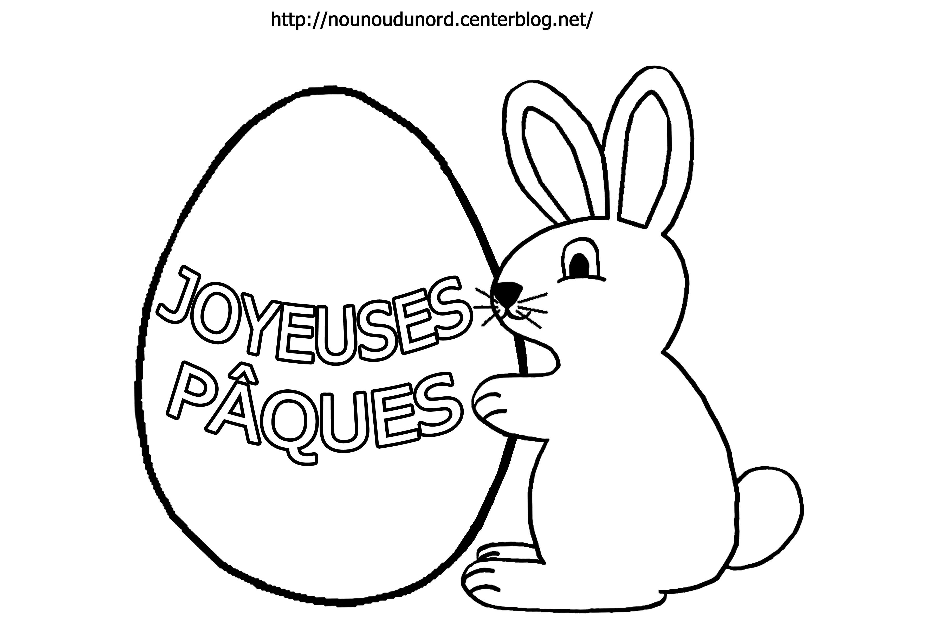 coloriage lapin de paques a imprimer gratuit