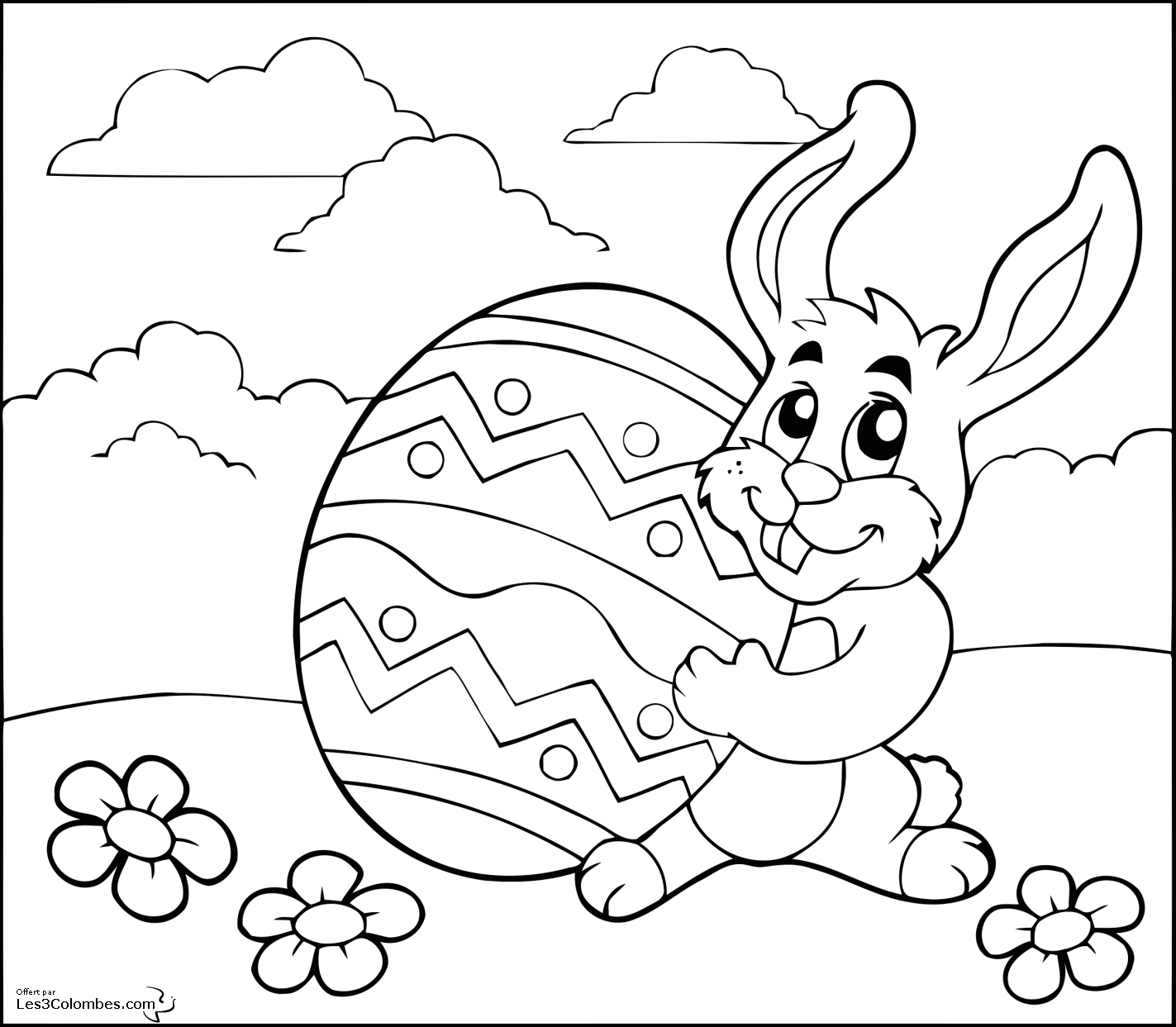 coloriage lapin de paques