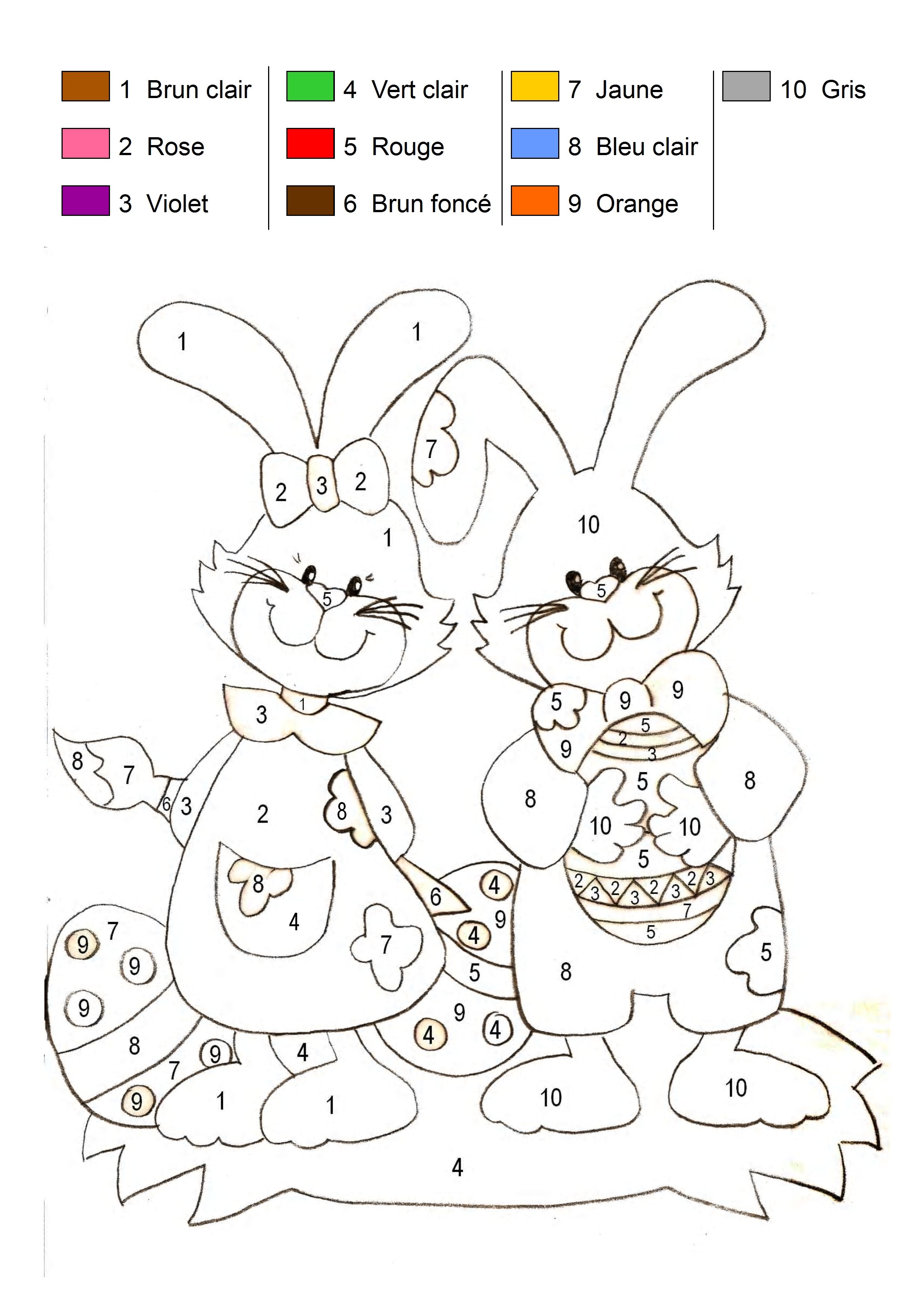 coloriage � dessiner lapin de paques � imprimer