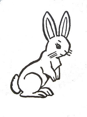 coloriage famille lapin