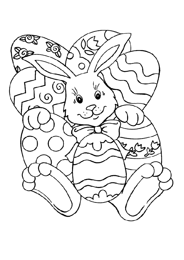 coloriage tv lapin paques