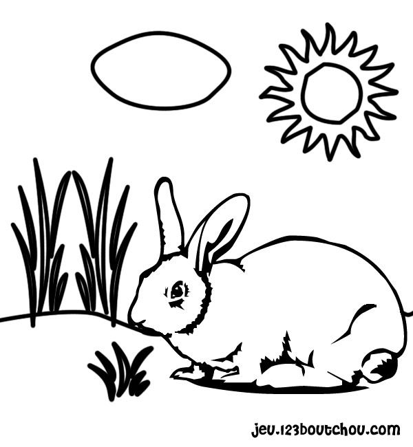 coloriage d'un lapin de paques