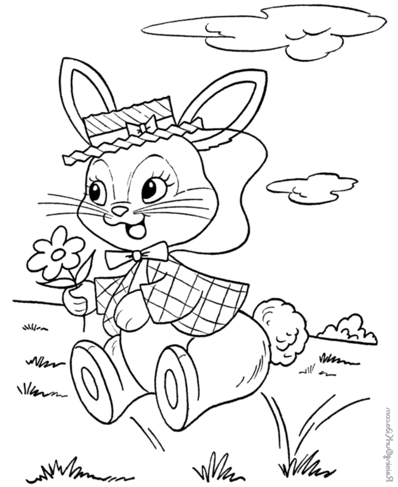 coloriage lapin facile