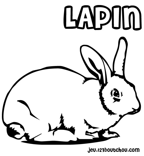 coloriage lapin qui court