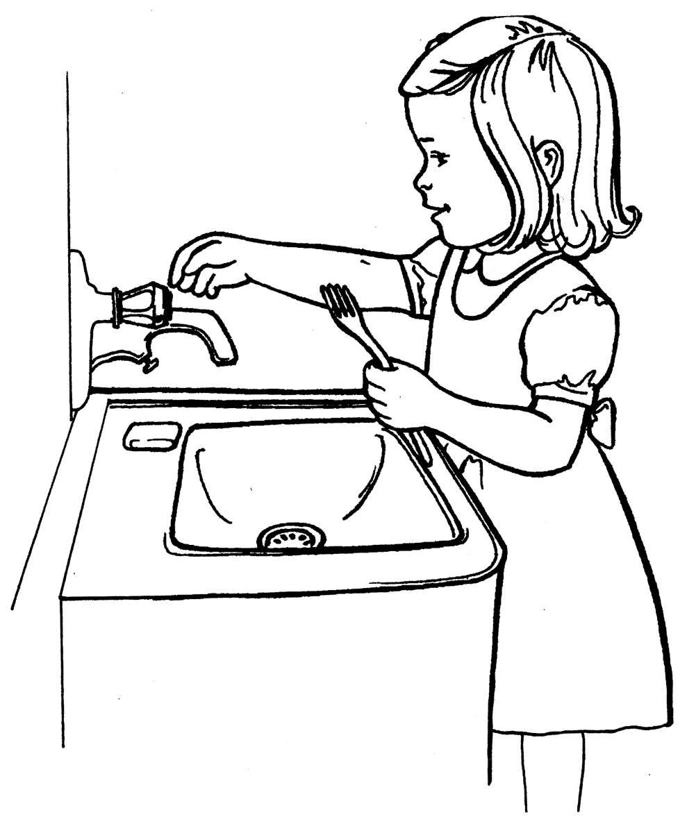 Luxe Coloriage D'une Fille Qui Se Lave