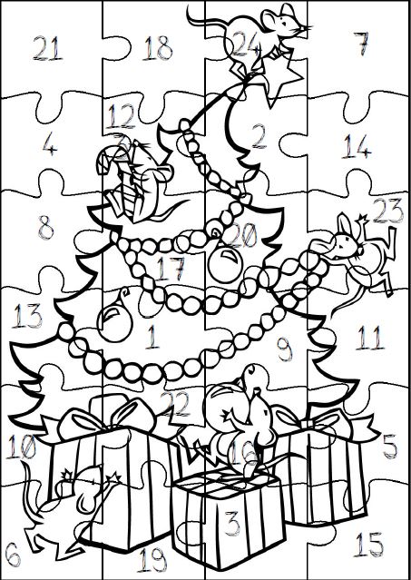 Coloriage Calendrier De L Avent A Imprimer - idées de coloriage