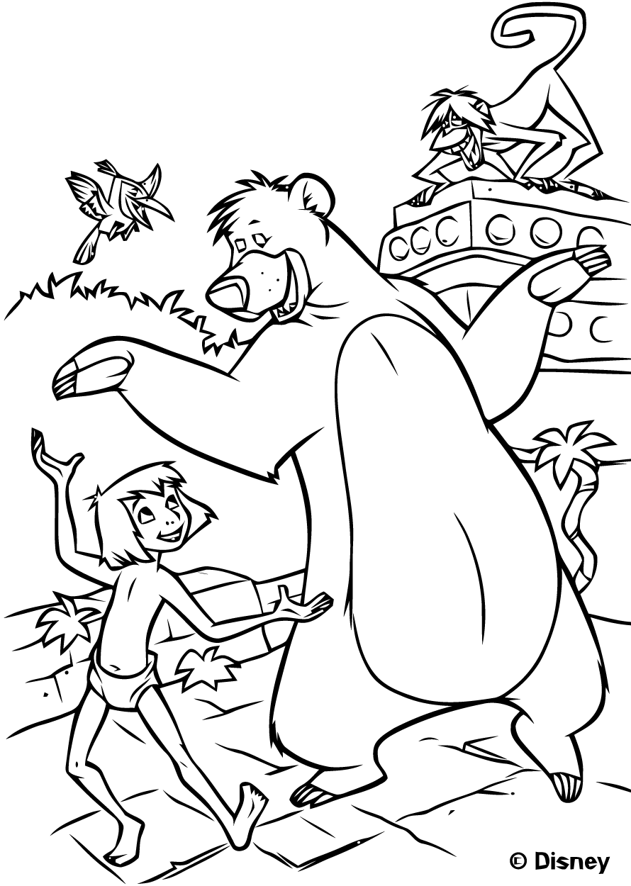 coloriage  dessiner le livre de la jungle en ligne