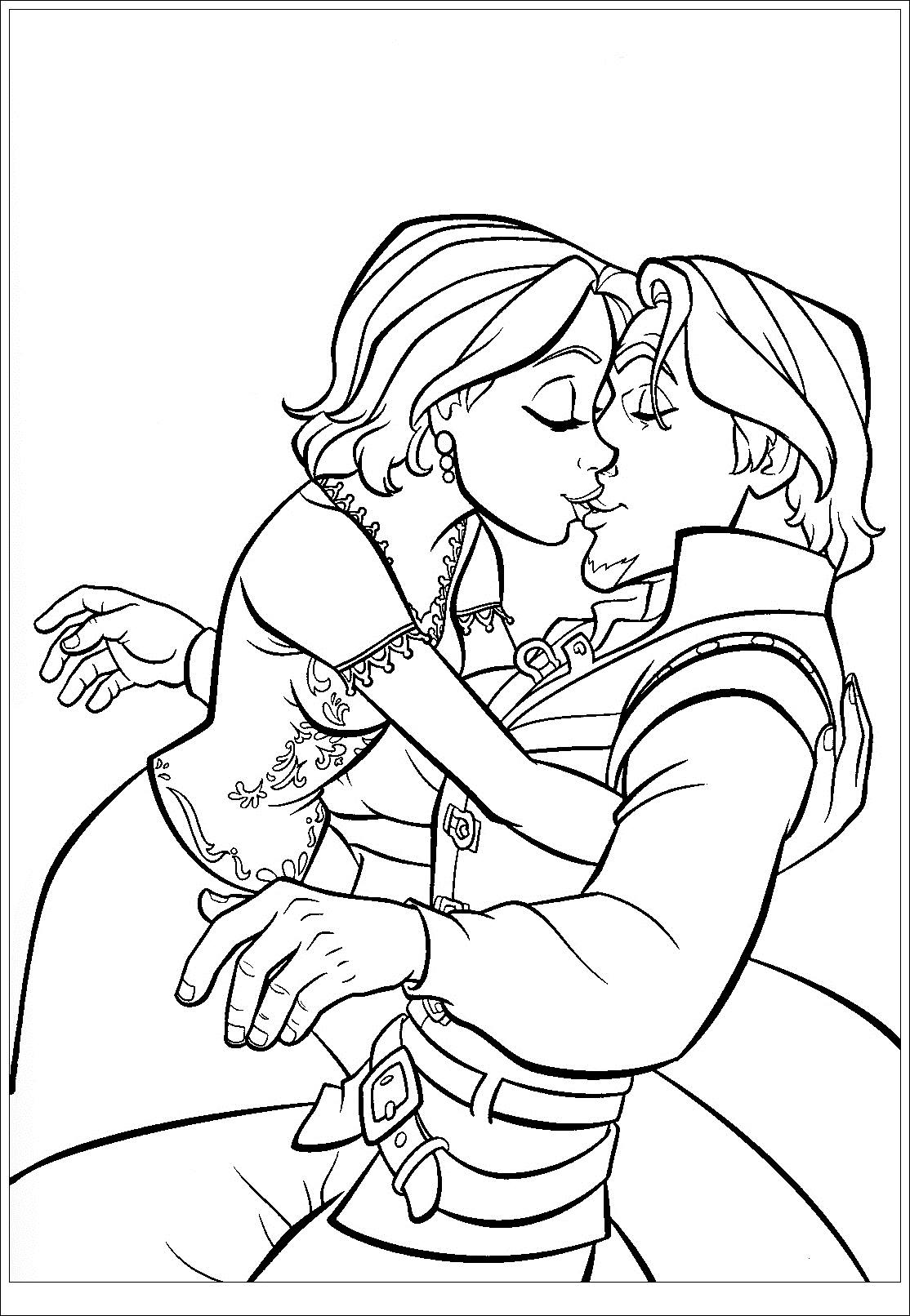 coloriage le mariage de raiponce