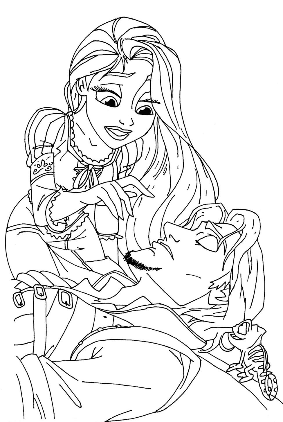 coloriage le mariage de raiponce