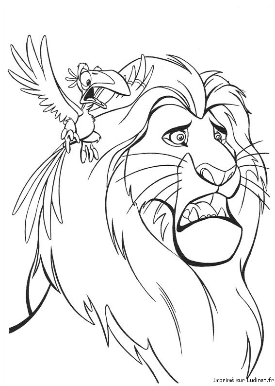 19 dessins de coloriage Le Roi Lion Scar à imprimer