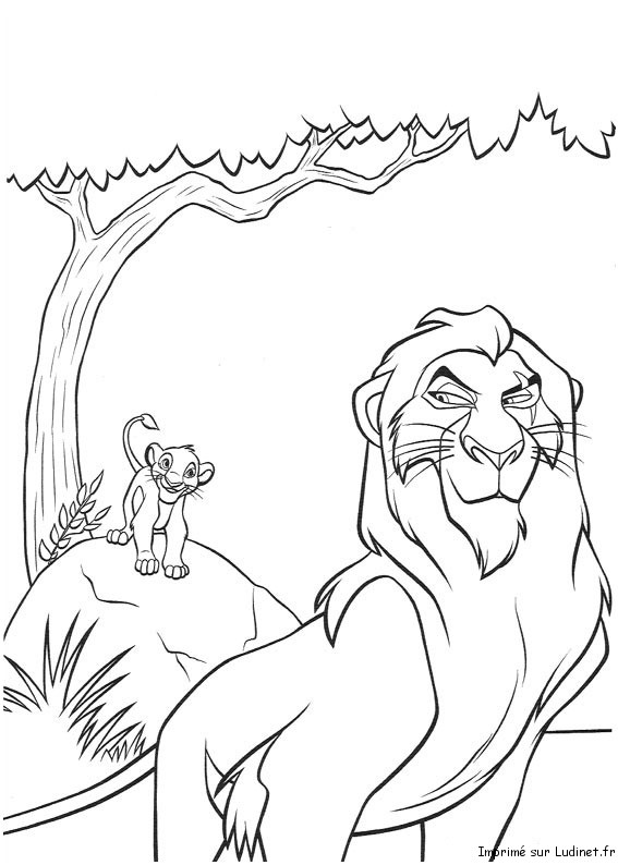 19 dessins de coloriage Le Roi Lion Scar à imprimer