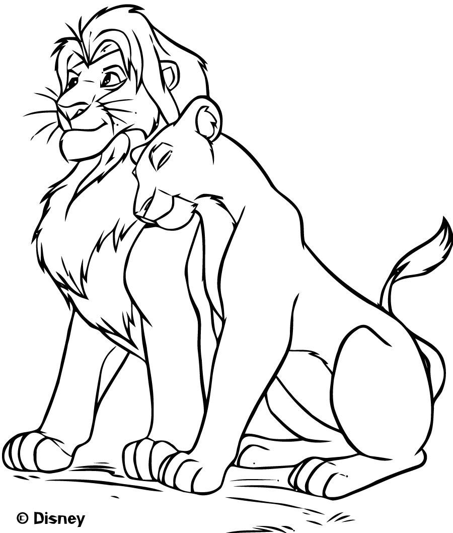 dessin à colorier le roi lion à imprimer