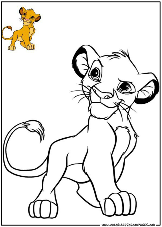 dessin � colorier walt disney le roi lion