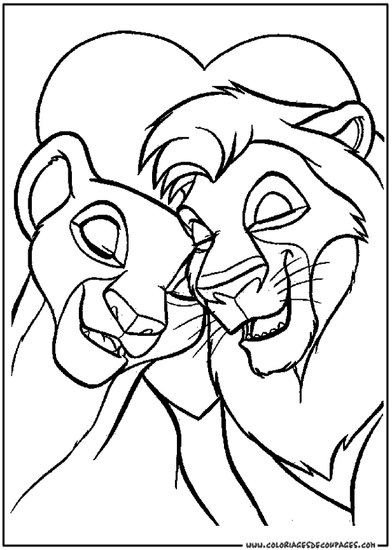 dessin a colorier le roi lion 2 a imprimer