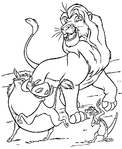 dessin à colorier roi lion en ligne gratuit