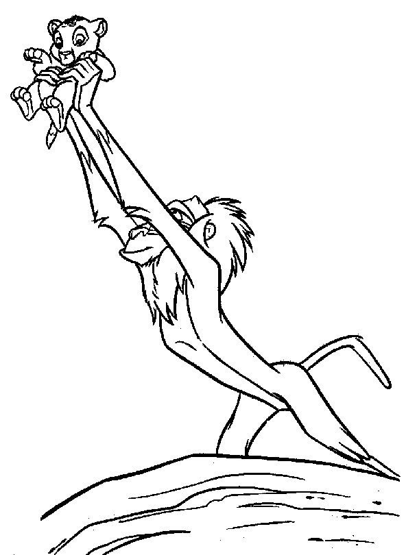 coloriage à dessiner sur le roi lion