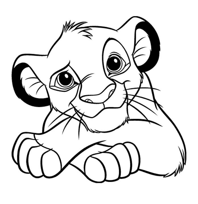 dessin à colorier le roi lion gratuit