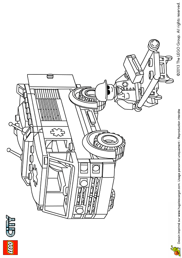 coloriage lego city pompier