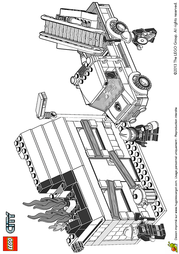 coloriage lego city pompier