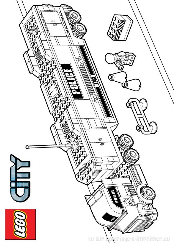 coloriage lego city pompier