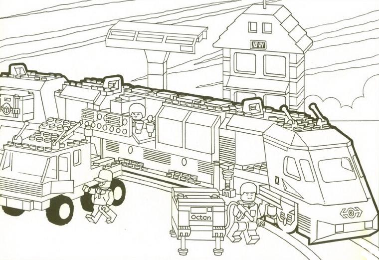 coloriage lego city train