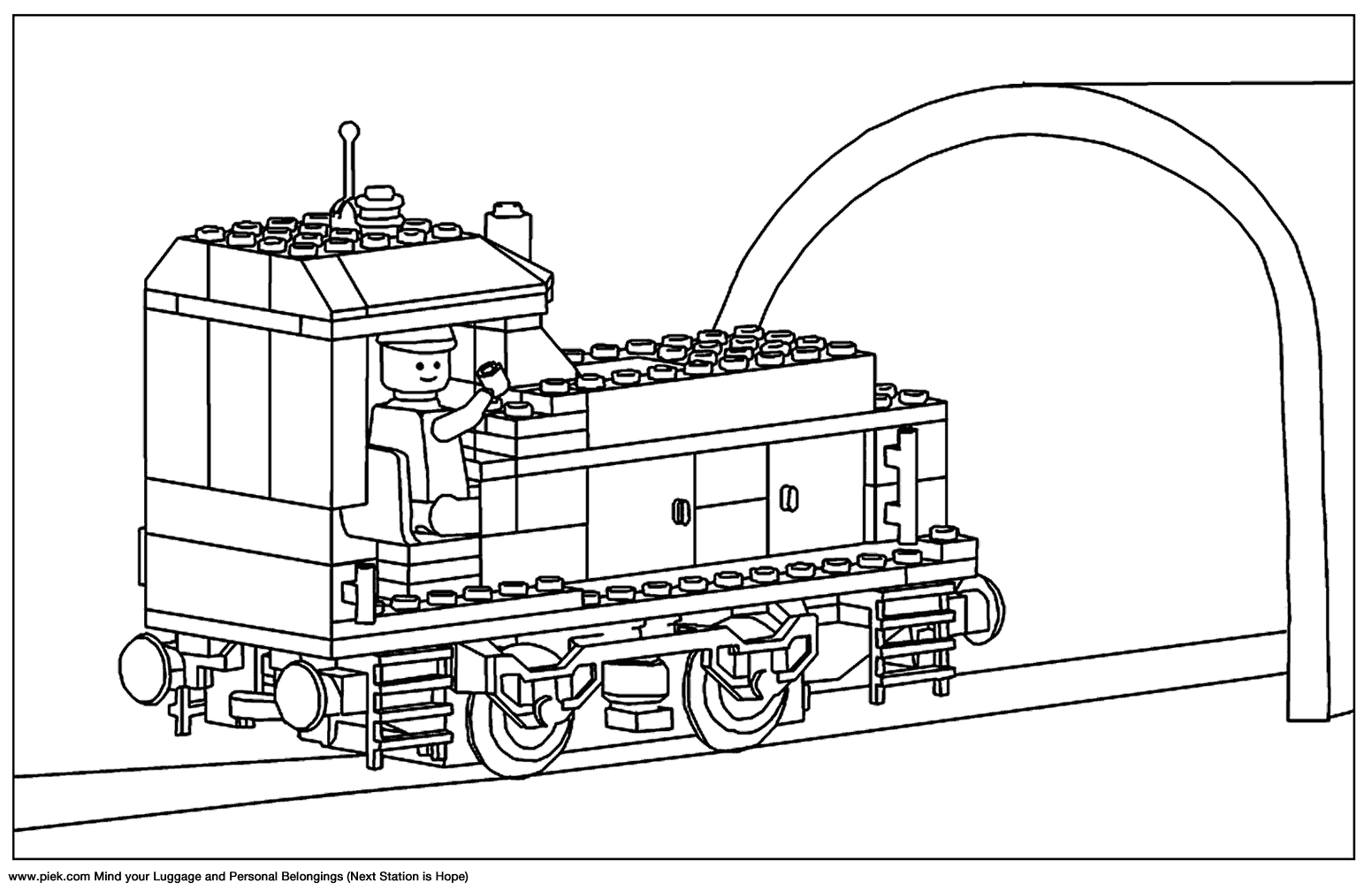 coloriage lego city train