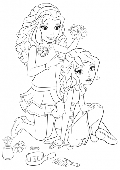 coloriage lego friends cheval