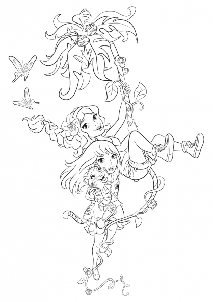 coloriage lego friends jungle