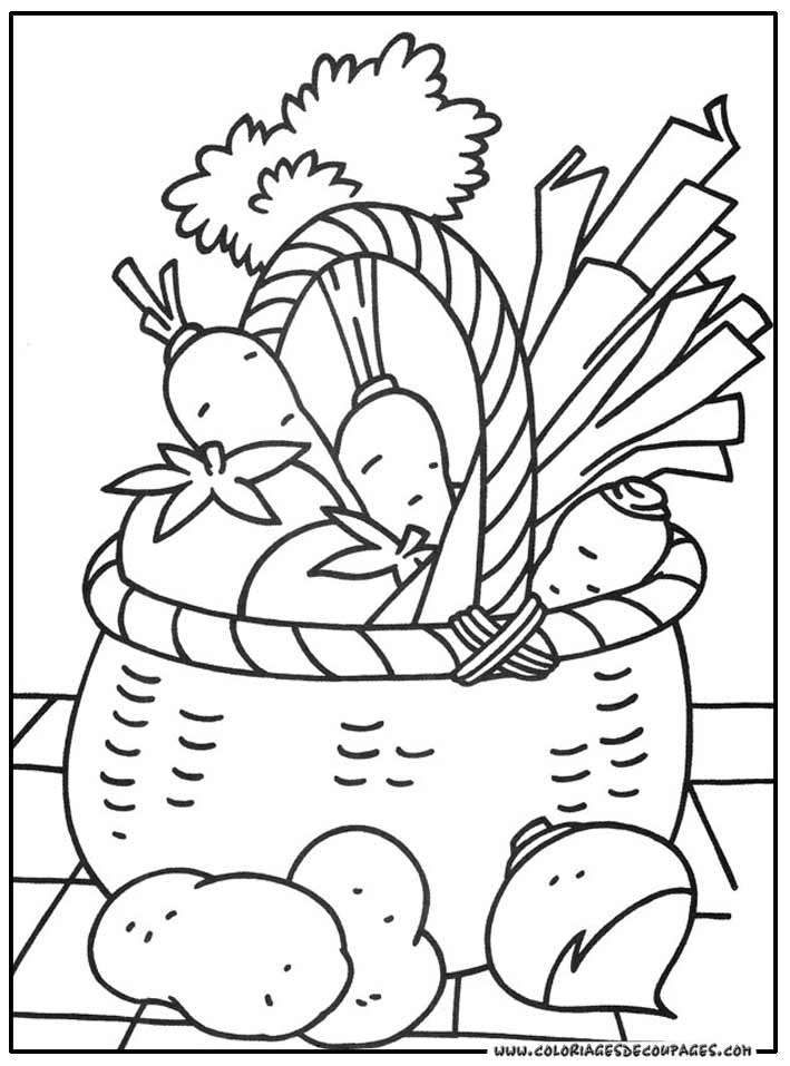 dessin à colorier legumes d'automne