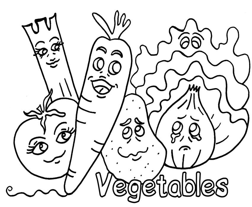 dessin à colorier légumes d'hiver