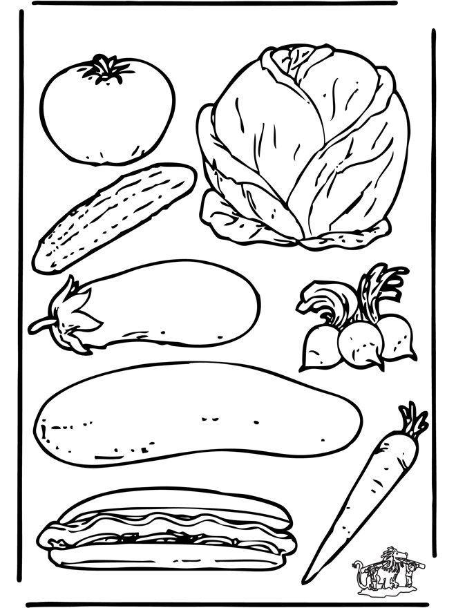 coloriage à dessiner codé légumes