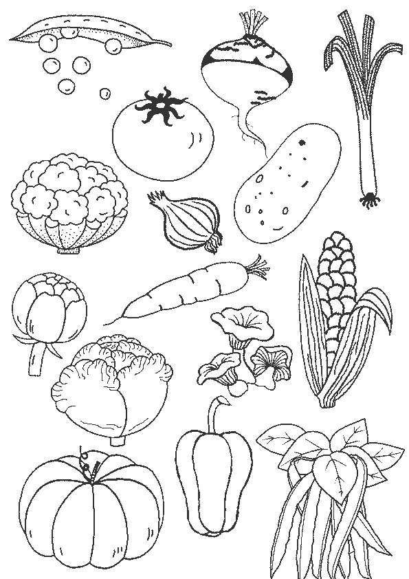 coloriage de légume rigolo