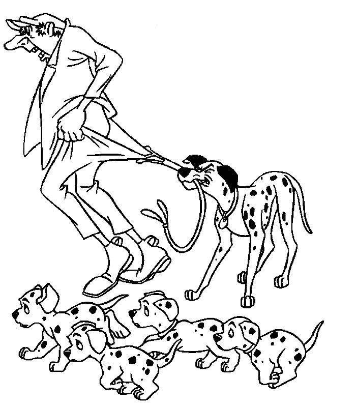 coloriage 101 dalmatiens noel