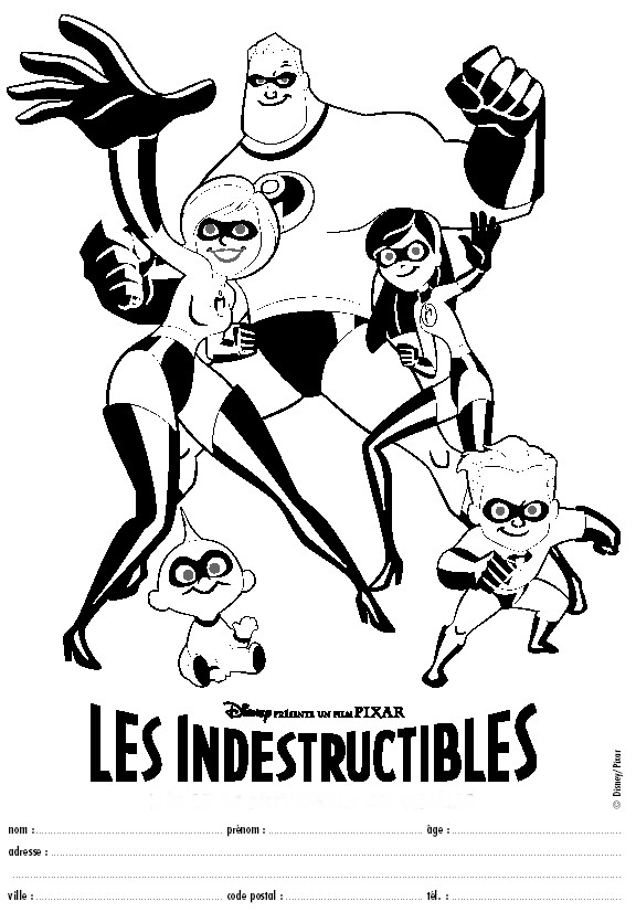 coloriage  dessiner  imprimer les indestructibles