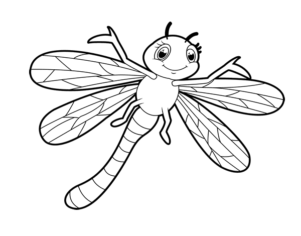 coloriage à dessiner de libellule