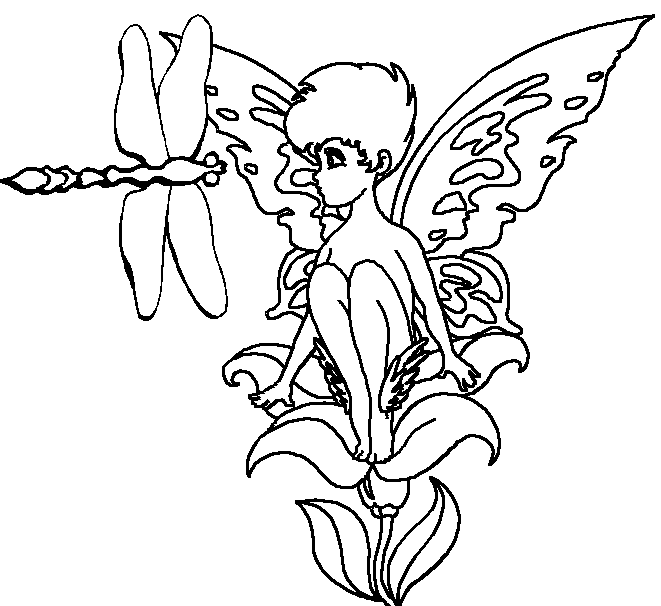 dessin à colorier libellule a imprimer gratuit