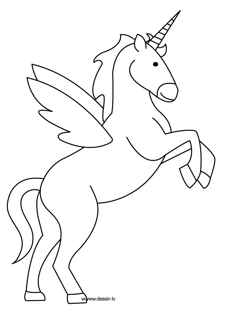 Coloriage Licorne Volante